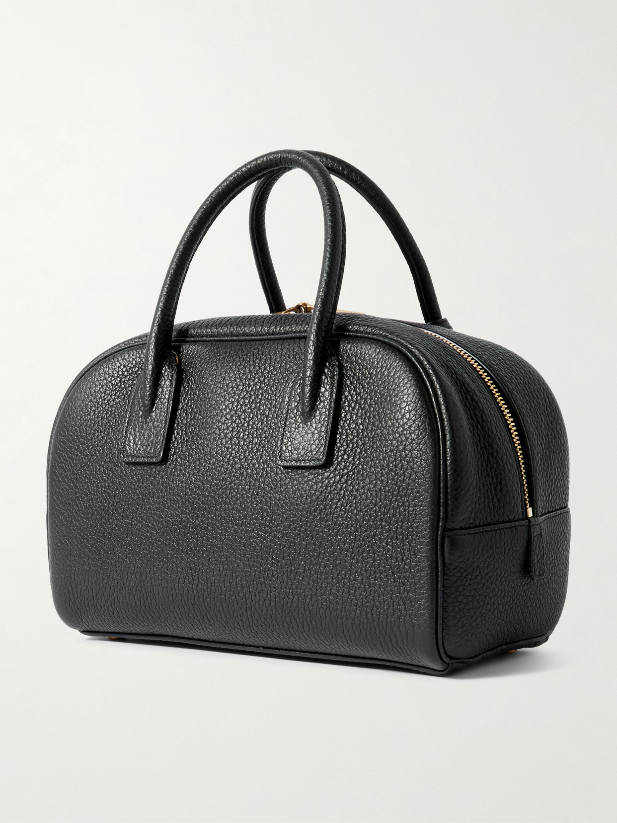 Saint Laurent Boston Textured-leather Tote In Black
