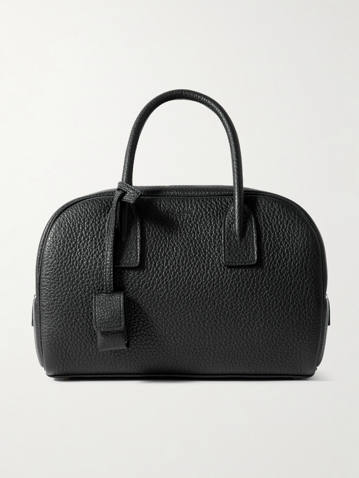 Saint Laurent Boston Textured-leather Tote In Black