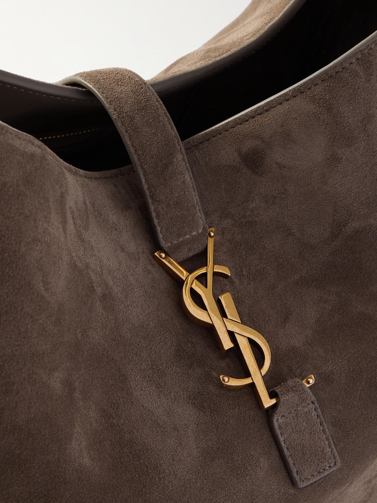 Saint Laurent Le 5 À 7 Bea Suede Tote In Brown