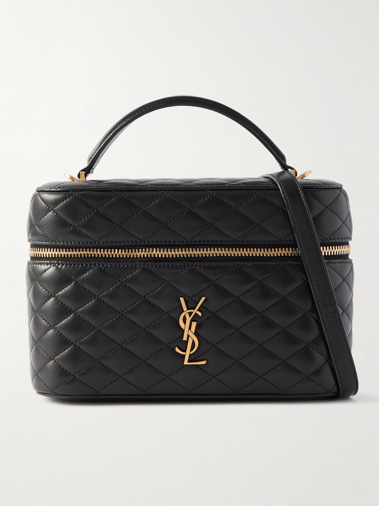 Saint Laurent Gaby Vanity Quilted Leather Shoulder Bag In Black