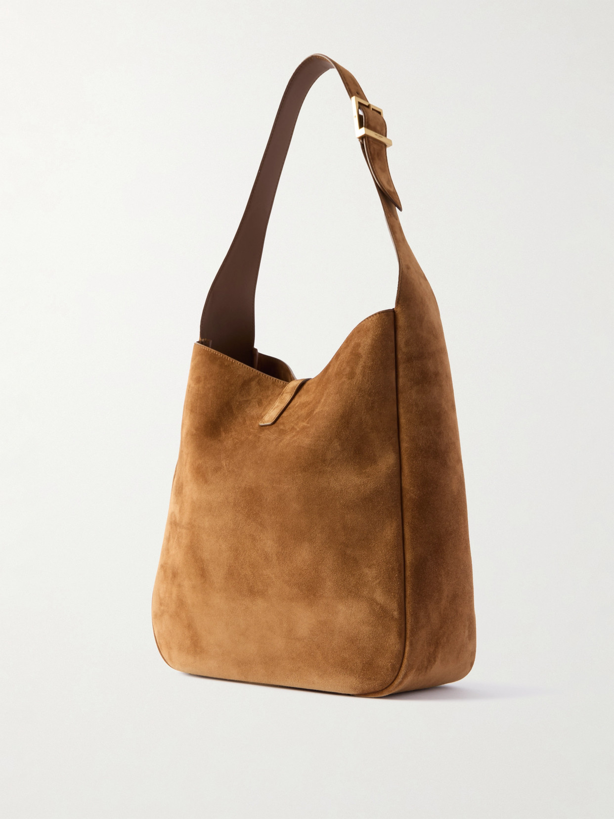 Saint Laurent Le 5 À 7 Supple Large Suede Shoulder Bag In Orange