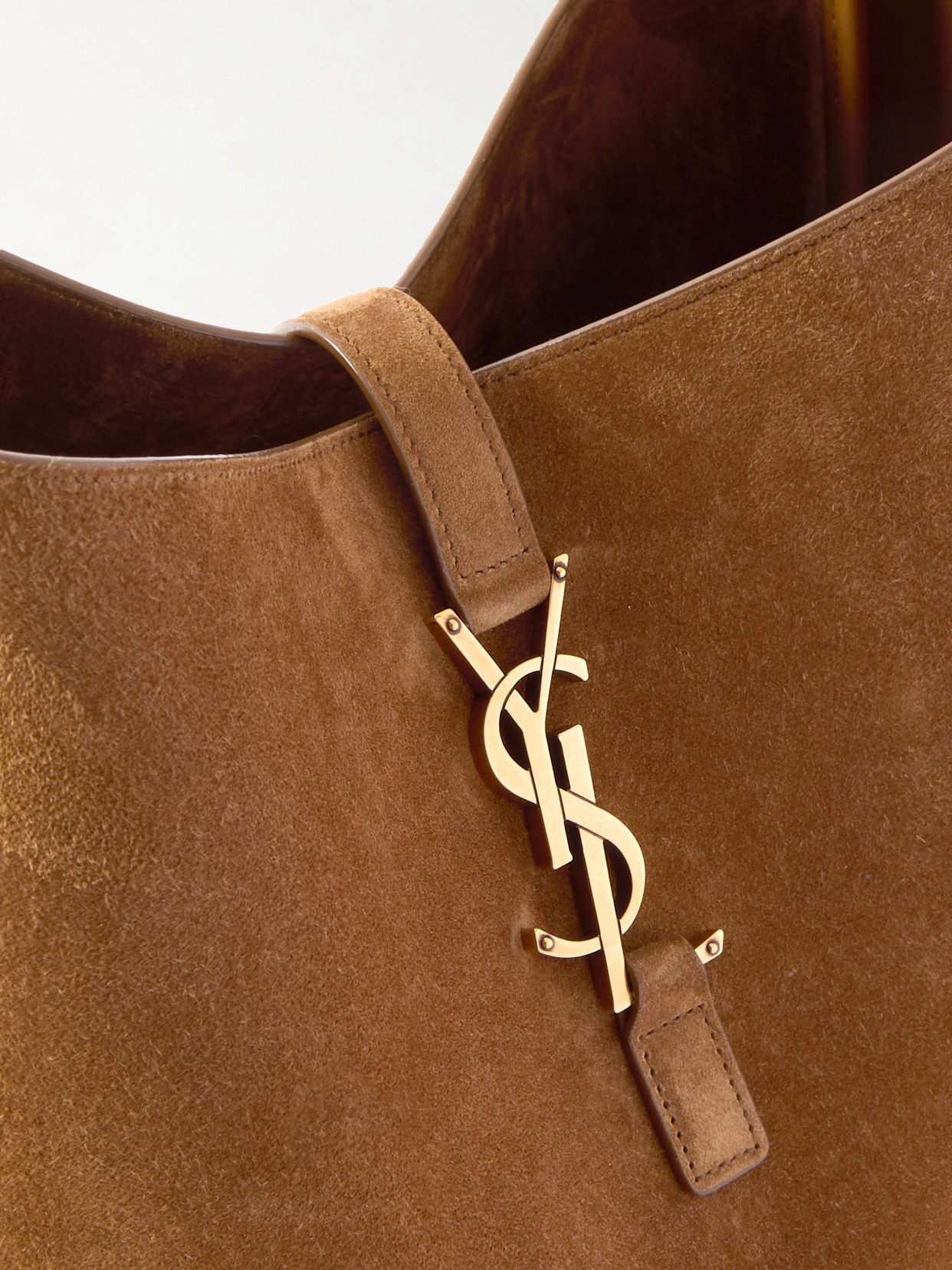 Saint Laurent Le 5 À 7 Supple Large Suede Shoulder Bag In Orange