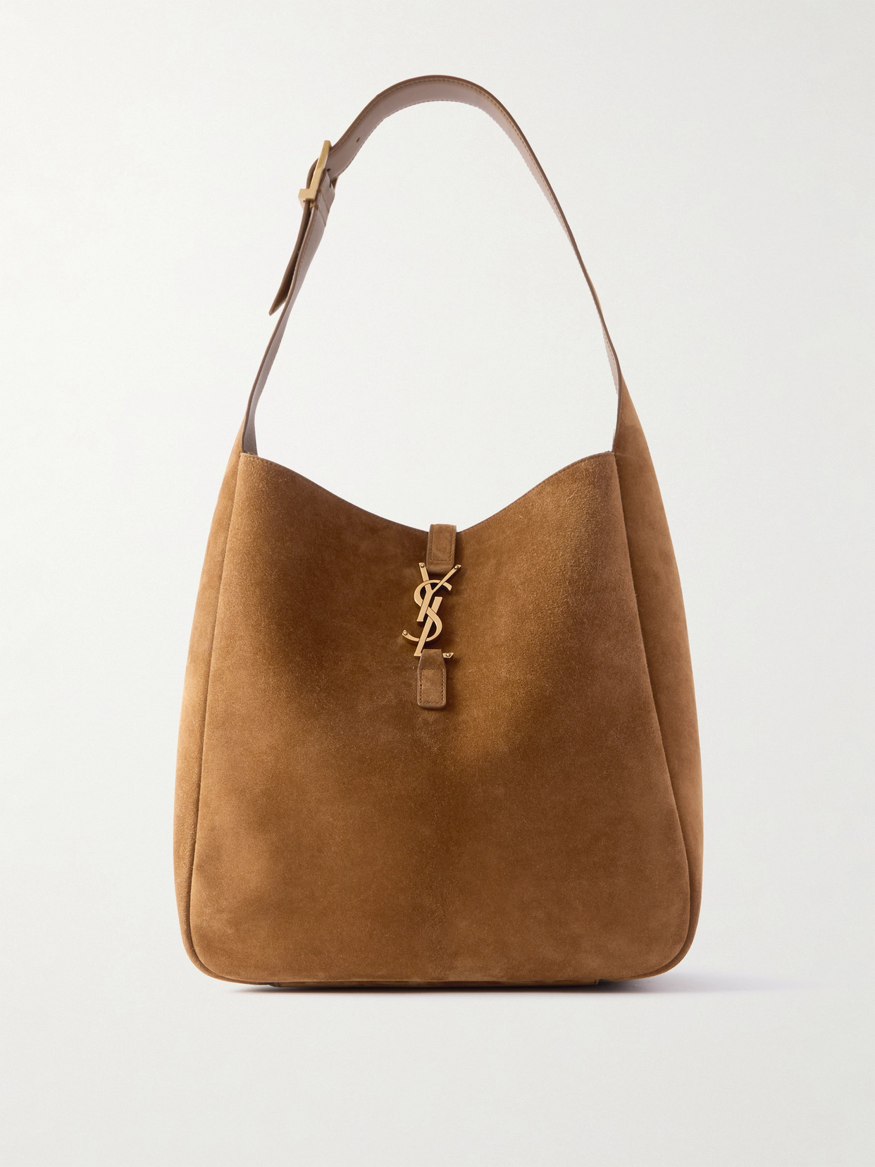 Saint Laurent Le 5 À 7 Supple Large Suede Shoulder Bag In Orange