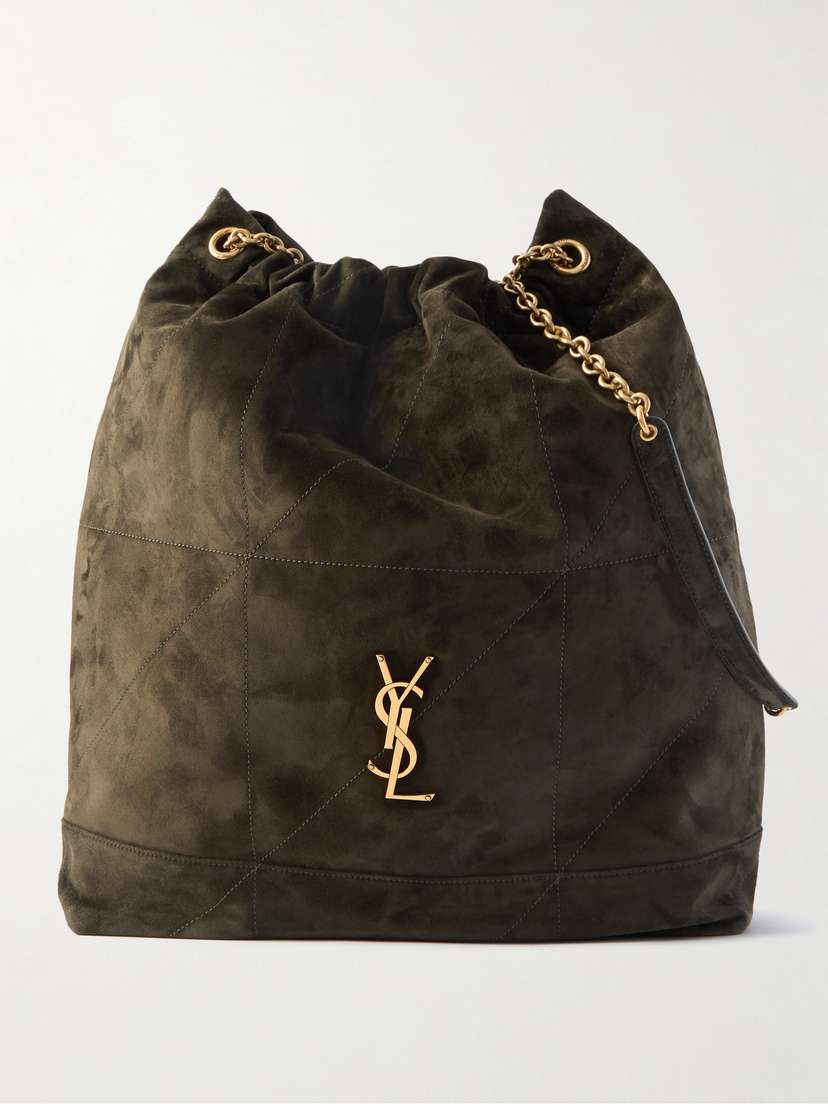 Saint Laurent Jamie Quilted Suede Shoulder Bag