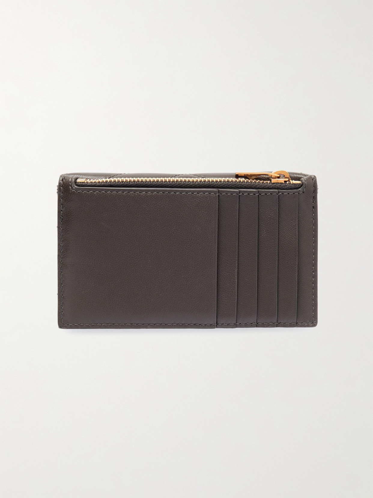 Saint Laurent Cassandre Matelassé Leather Wallet In Brown