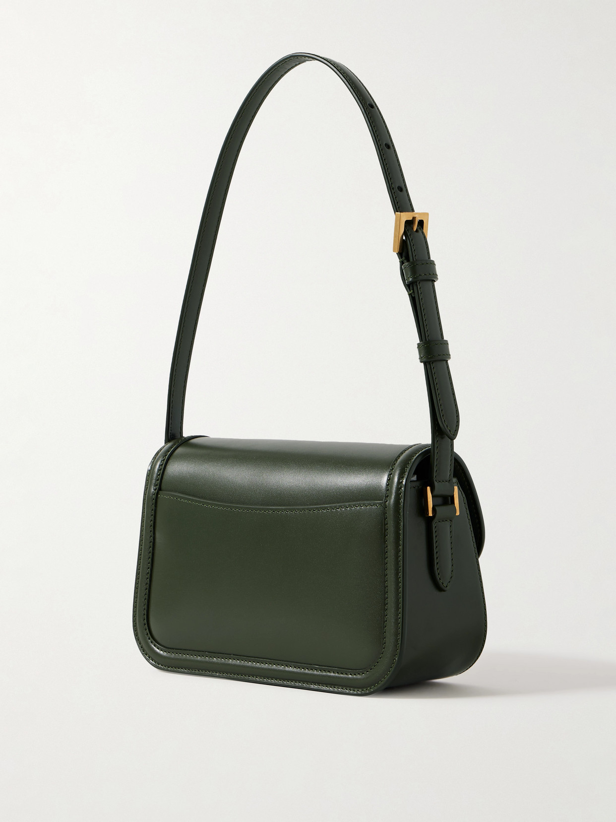 Saint Laurent Solferino Mini Leather Shoulder Bag In Green