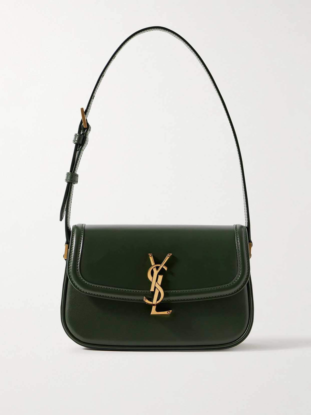 Saint Laurent Solferino Mini Leather Shoulder Bag In Green