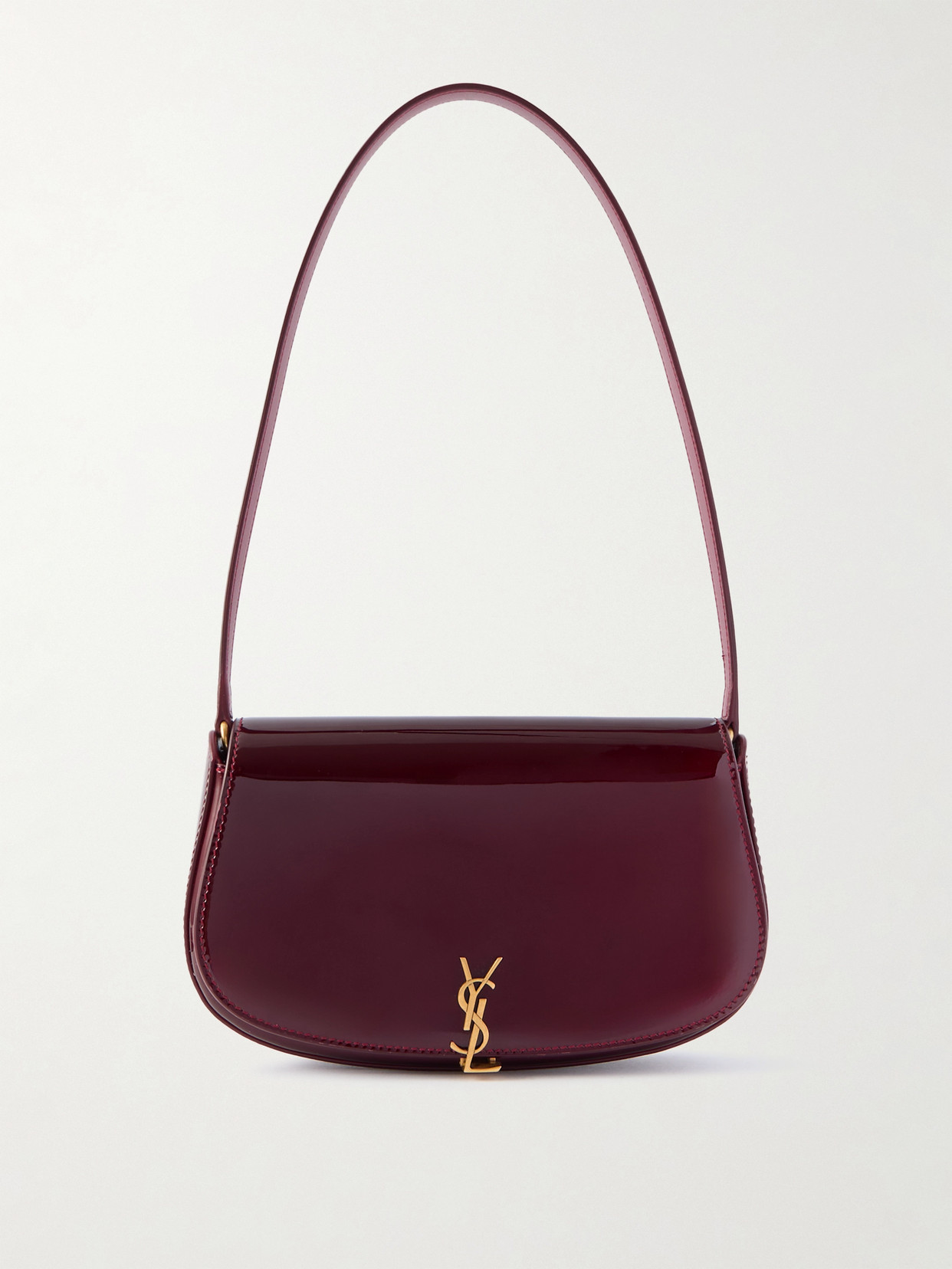 Saint Laurent Voltaire Mini Leather Shoulder Bag In Burgundy