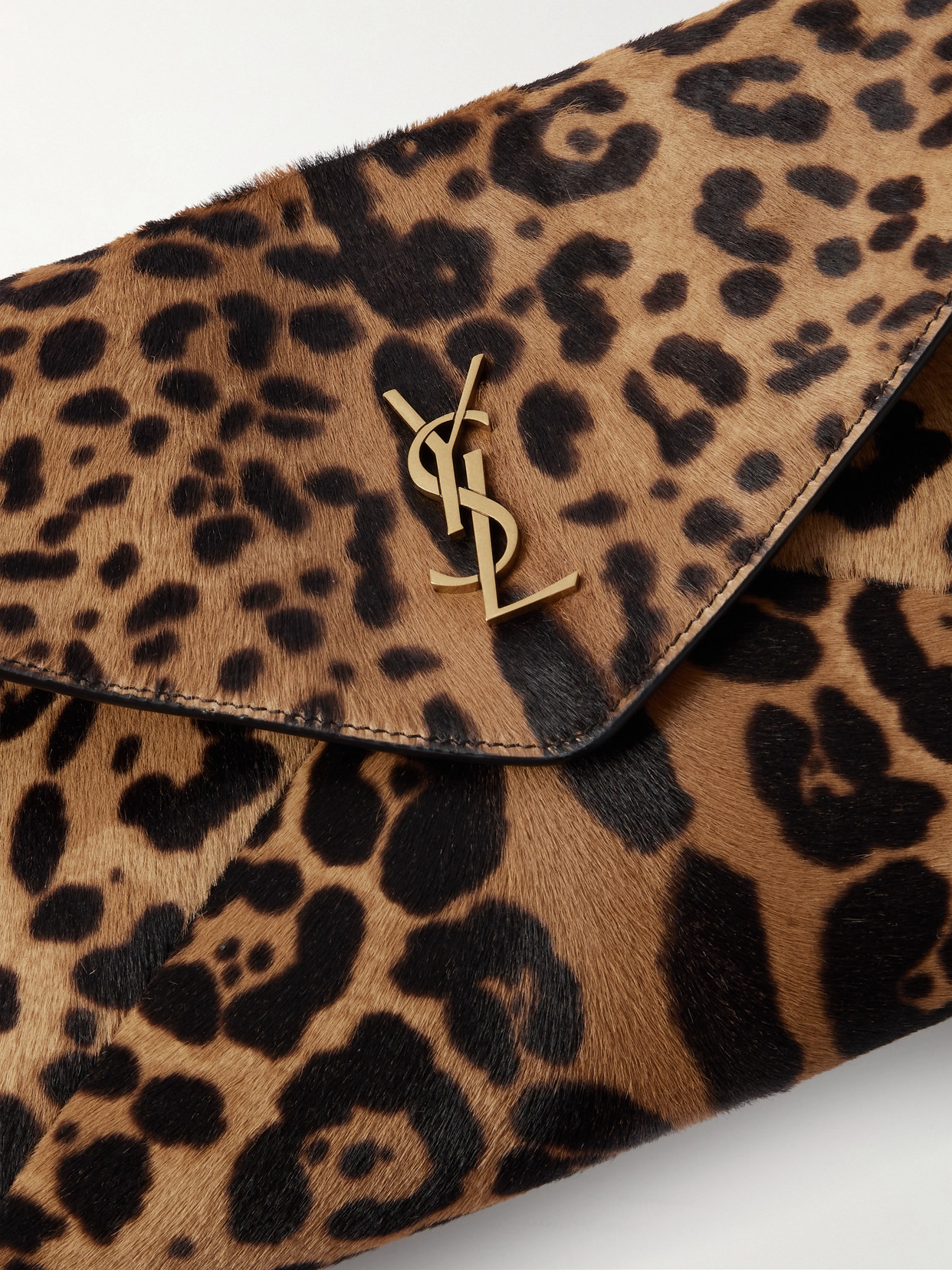 Cassandre Leather-Trimmed Leopard-Print Shoulder Bag