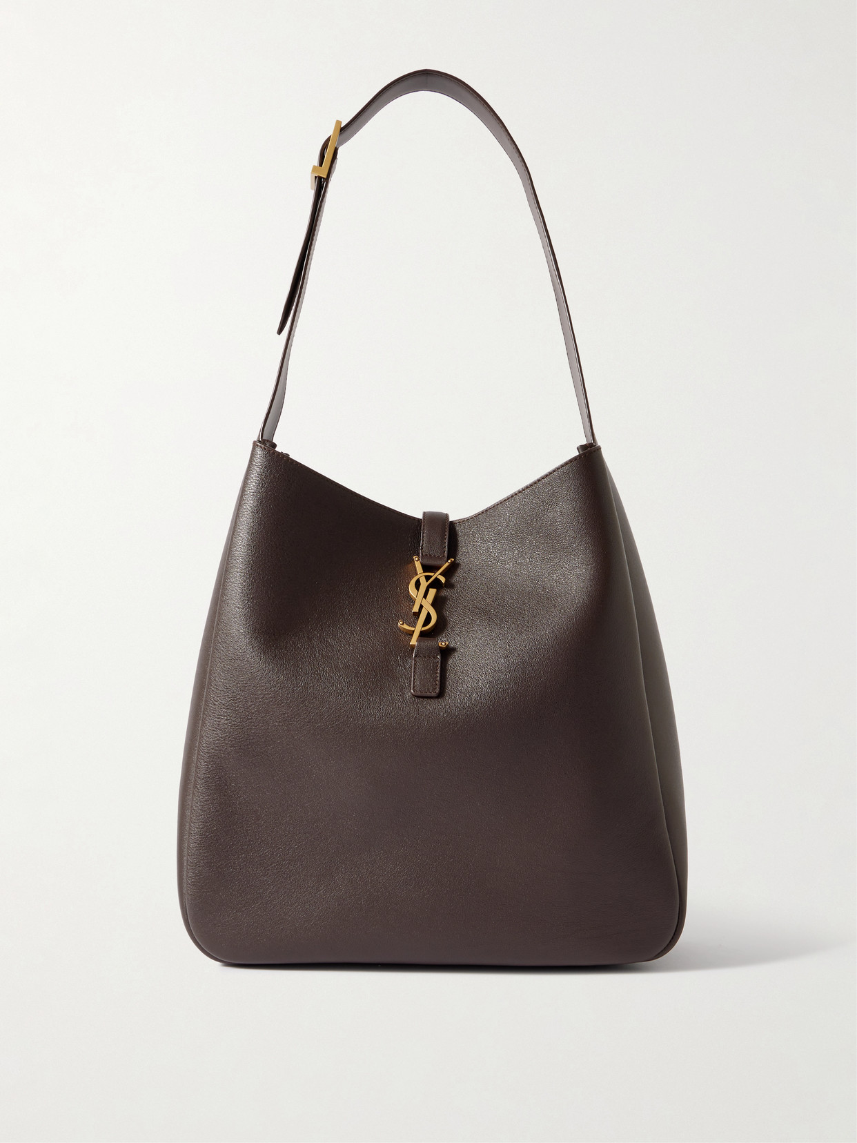 Saint Laurent Le 5 À 7 Large Leather Shoulder Bag In Brown