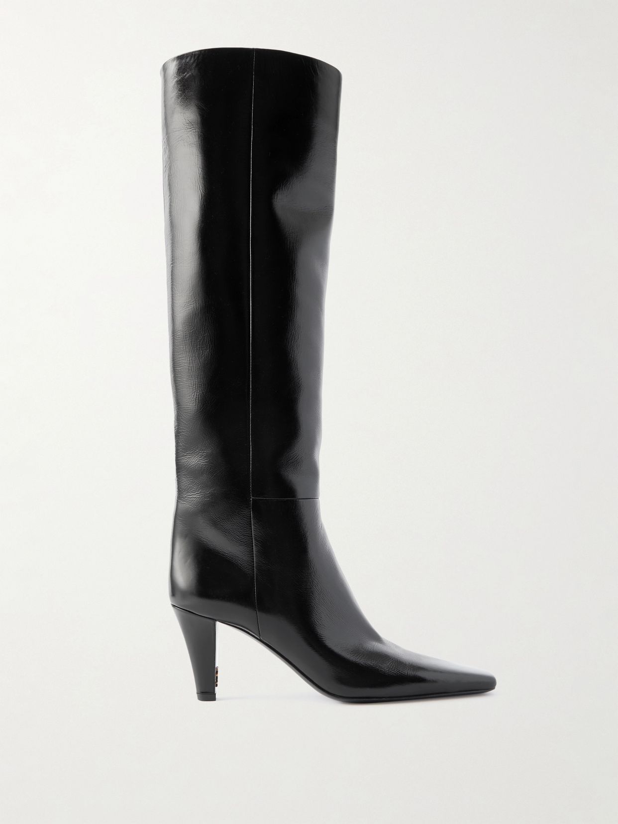 jill glossed leather knee boots
