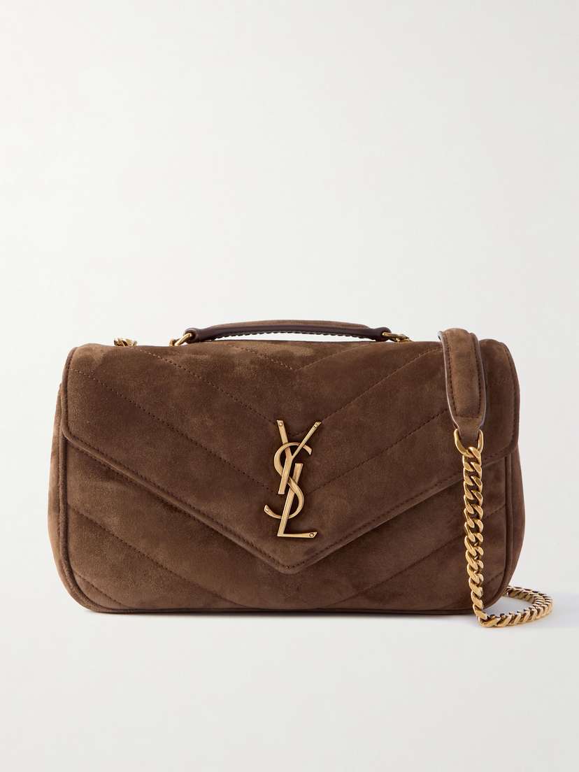 Saint Laurent Loulou Matelassé Suede Shoulder Bag