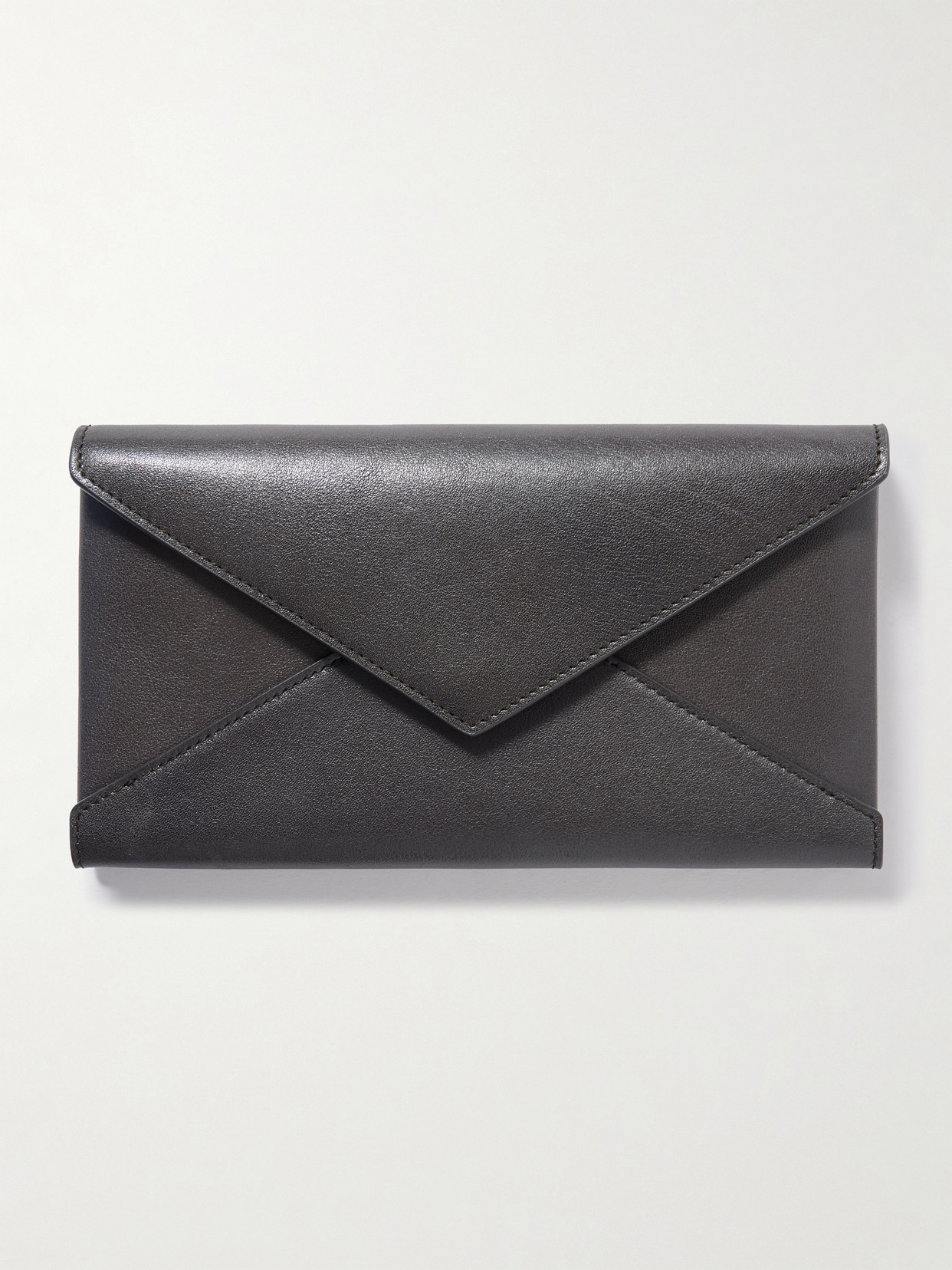 Saint Laurent Leather Wallet In Gray