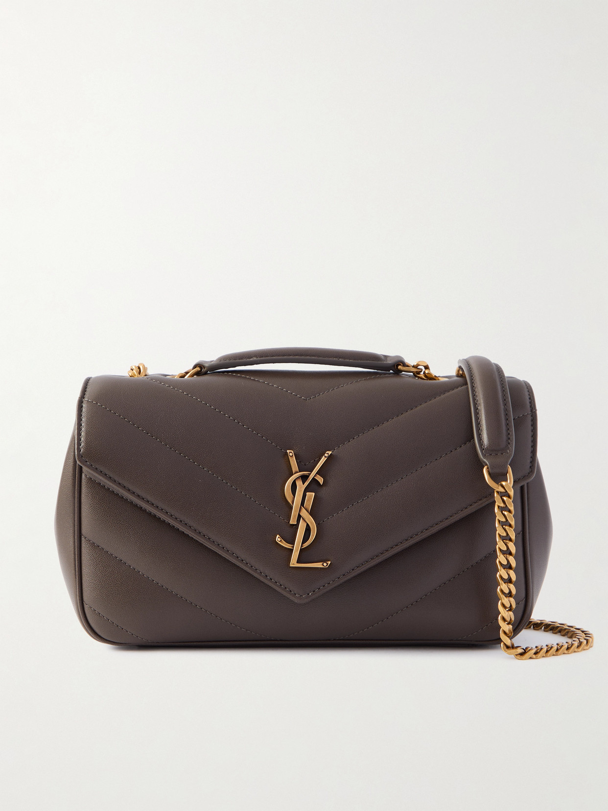 Saint Laurent Loulou Quilted Leather Shoulder Bag In Brown