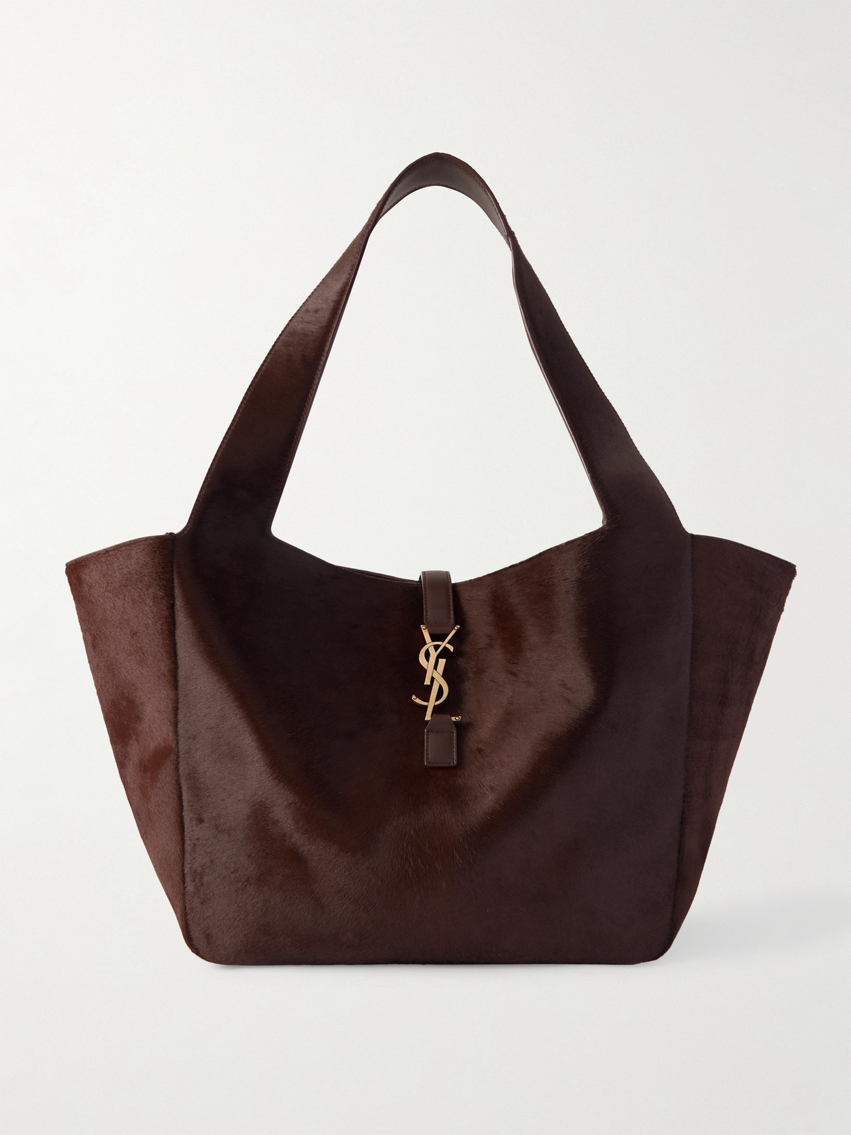 Saint Laurent Le 5 À 7 Bea Pony Hair Tote In Brown