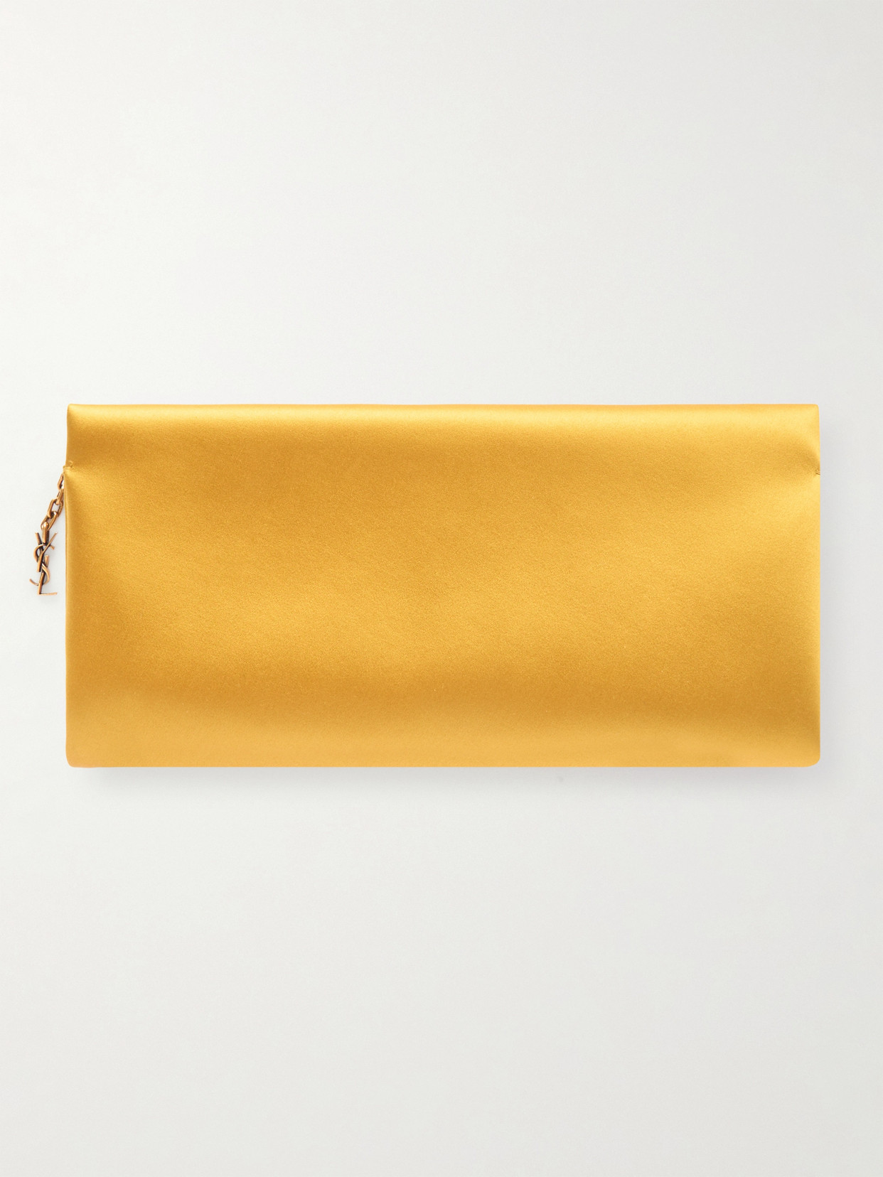 Saint Laurent Satin Clutch In Yellow