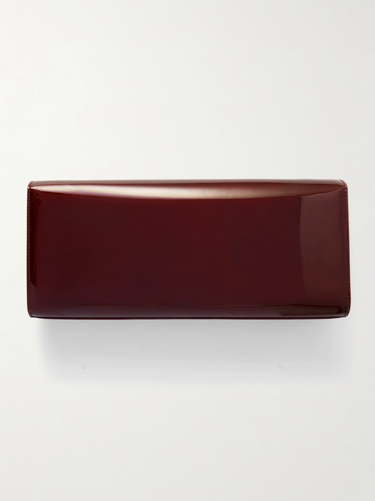 Saint Laurent Kate Patent-leather Clutch In Burgundy