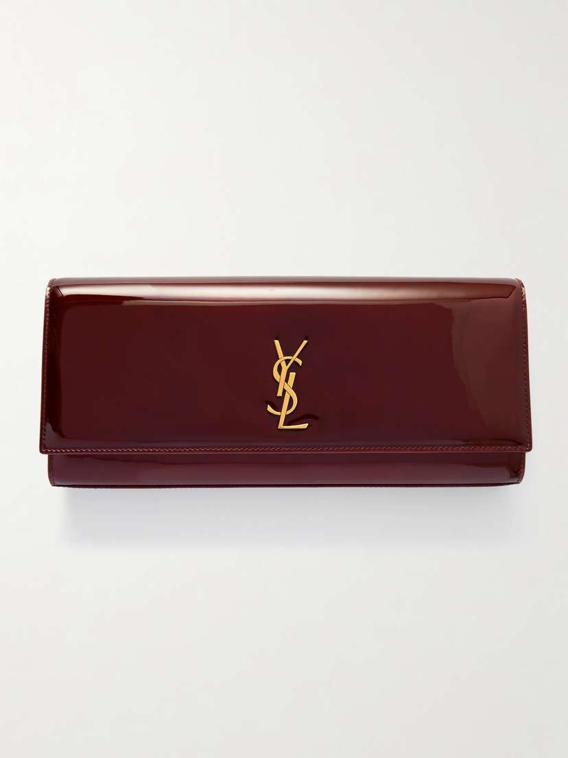 Saint Laurent Kate Patent-leather Clutch