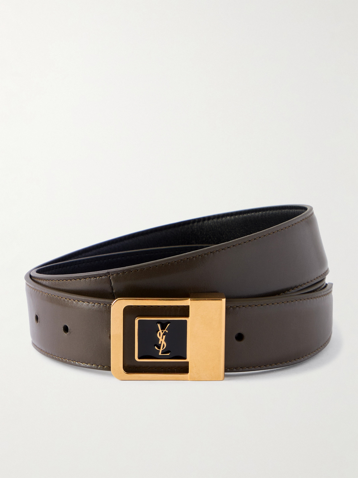 Saint Laurent Leather Belt In Brown