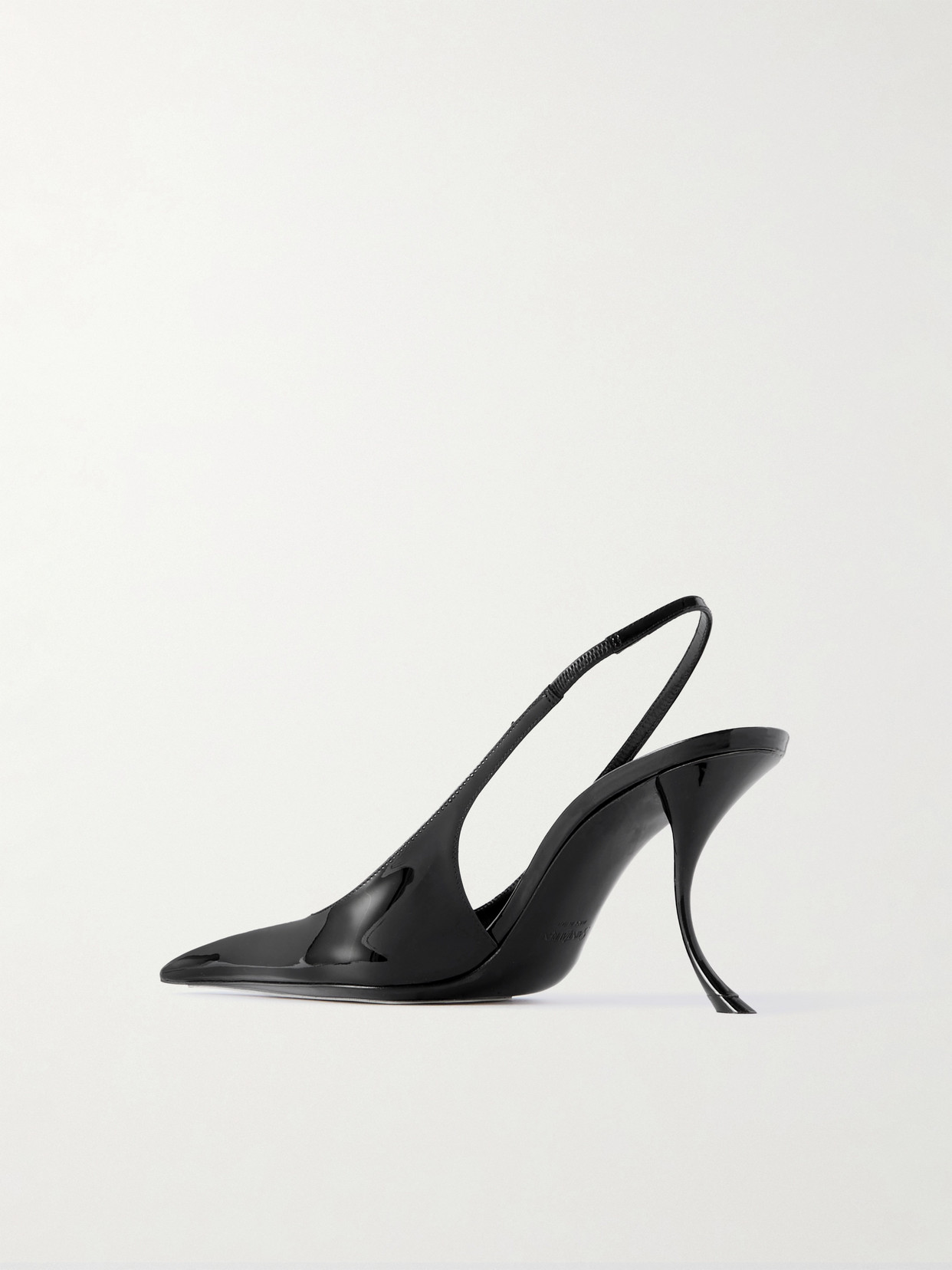 Saint Laurent Apolline Patent-leather Slingback Pumps In Black