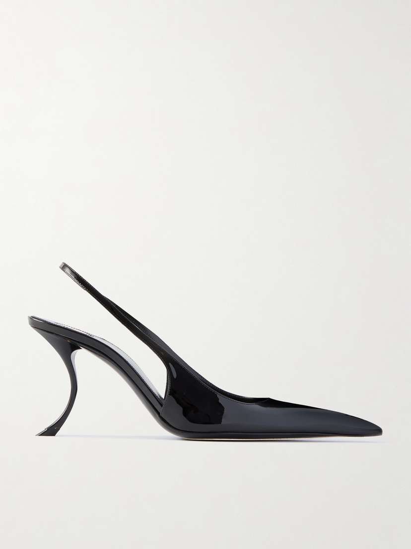 Saint Laurent Apolline Patent-leather Slingback Pumps