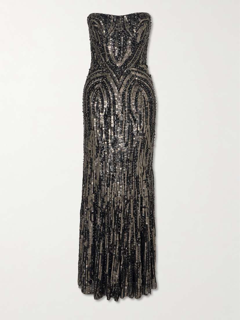 Jenny Packham Euphoria Strapless Embellished Tulle Gown