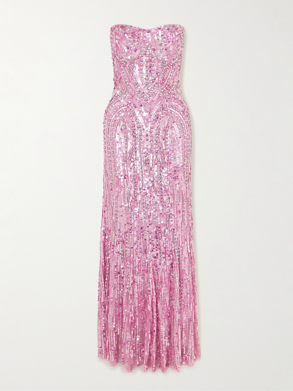 Jenny Packham Euphoria Strapless Embellished Tulle Gown In Pink