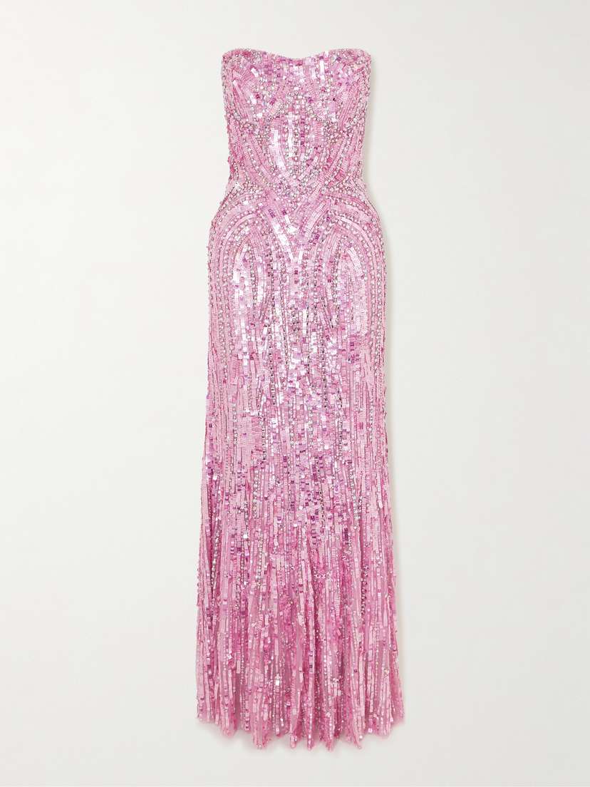 Jenny Packham Euphoria Strapless Embellished Tulle Gown