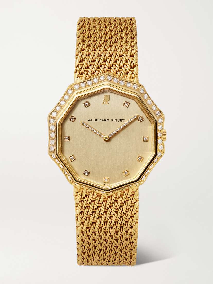 Stephanie Windsor + Audemars Piguet Vintage Decagon 1980s Hand-wound 34mm 18-karat Gold And Diamond Watch, Ref. No. 11848