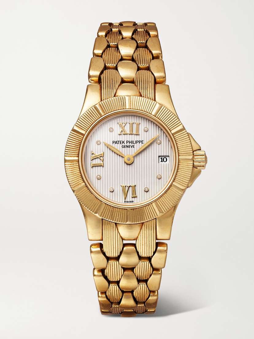 Stephanie Windsor + Patek Philippe Vintage 1990s Neptune 27mm 18-karat Gold Watch, Ref. No. 488/1
