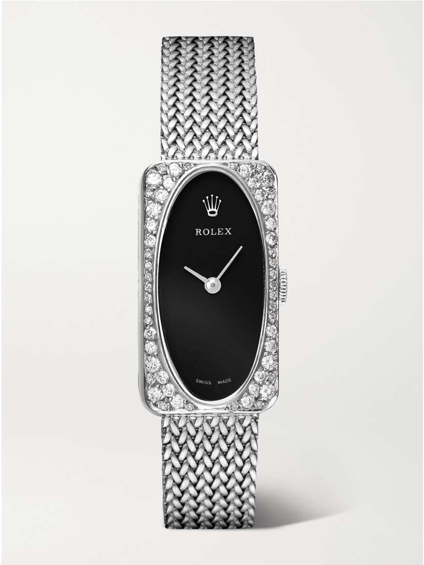 Stephanie Windsor + Rolex Vintage 1980 Cellini Hand-wound 28mm 18-karat White Gold Diamond Watch, Ref. No. N371