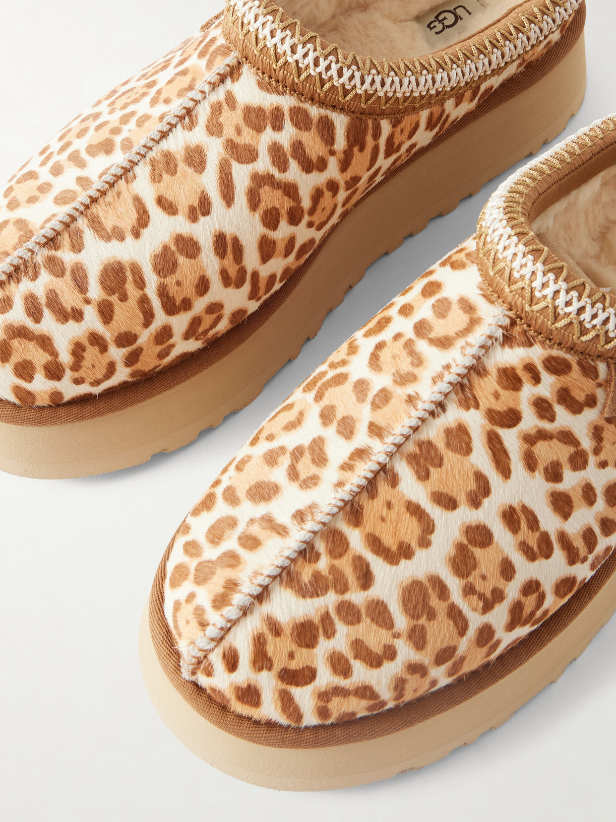 Tazz Plains Leopard-Print Cow Hair Slip-Ons