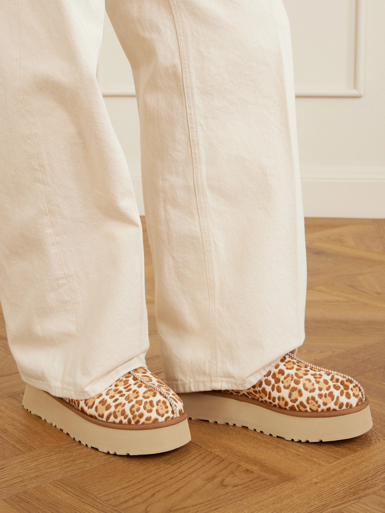 Tazz Plains Leopard-Print Cow Hair Slip-Ons