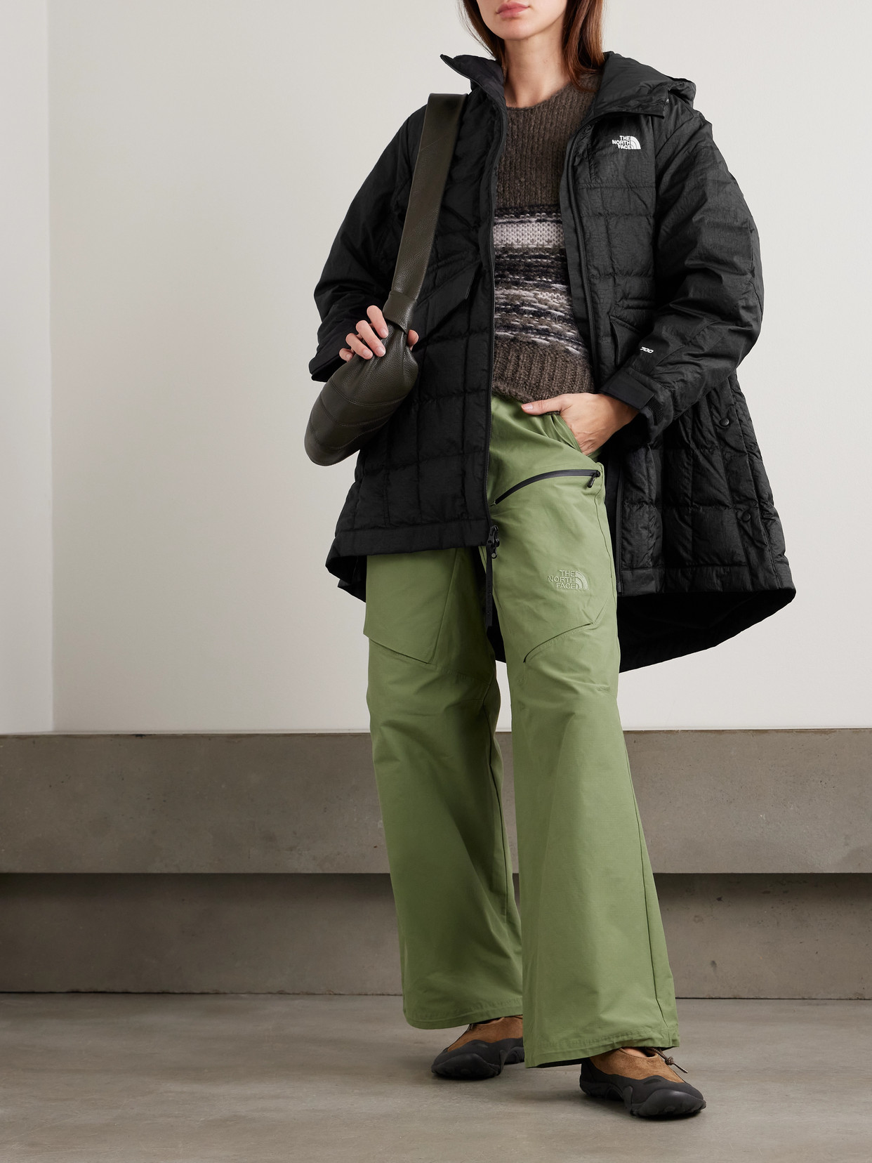 Dynamic Hooded Quilted Crinkled-Shell Down Jacket