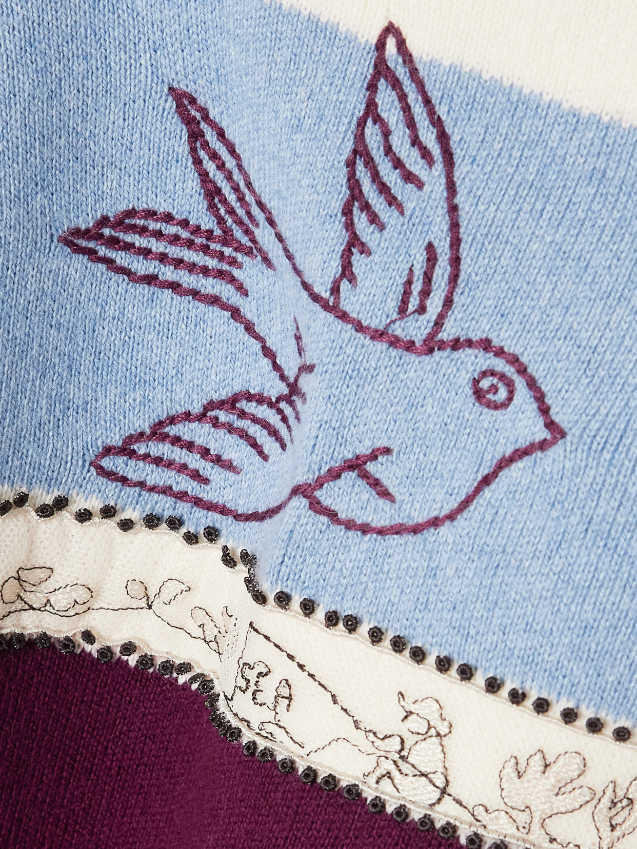 Sea Hester Embroidered Striped Cotton And Cashmere-blend Rugby Shirt In Multi