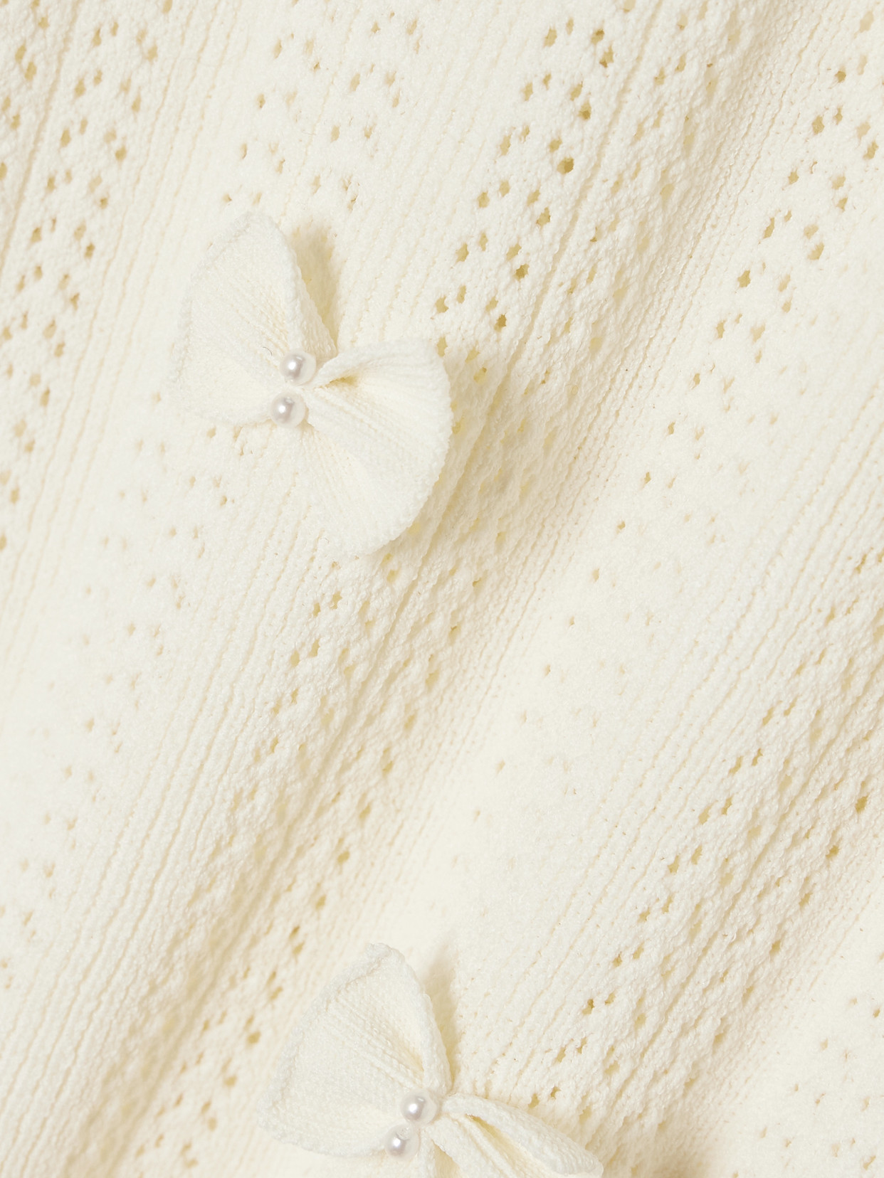 Alberta Embellished Pointelle-Knit Top