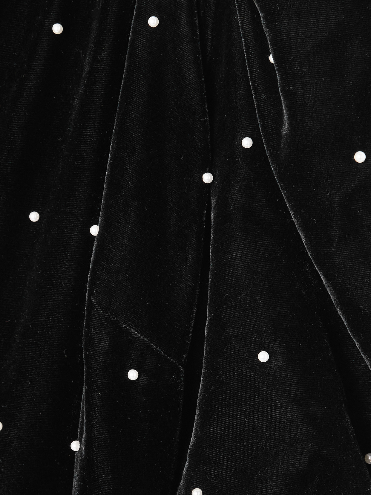 Sea Alberta Faux Pearl-embellished Velvet Midi Dress In Black