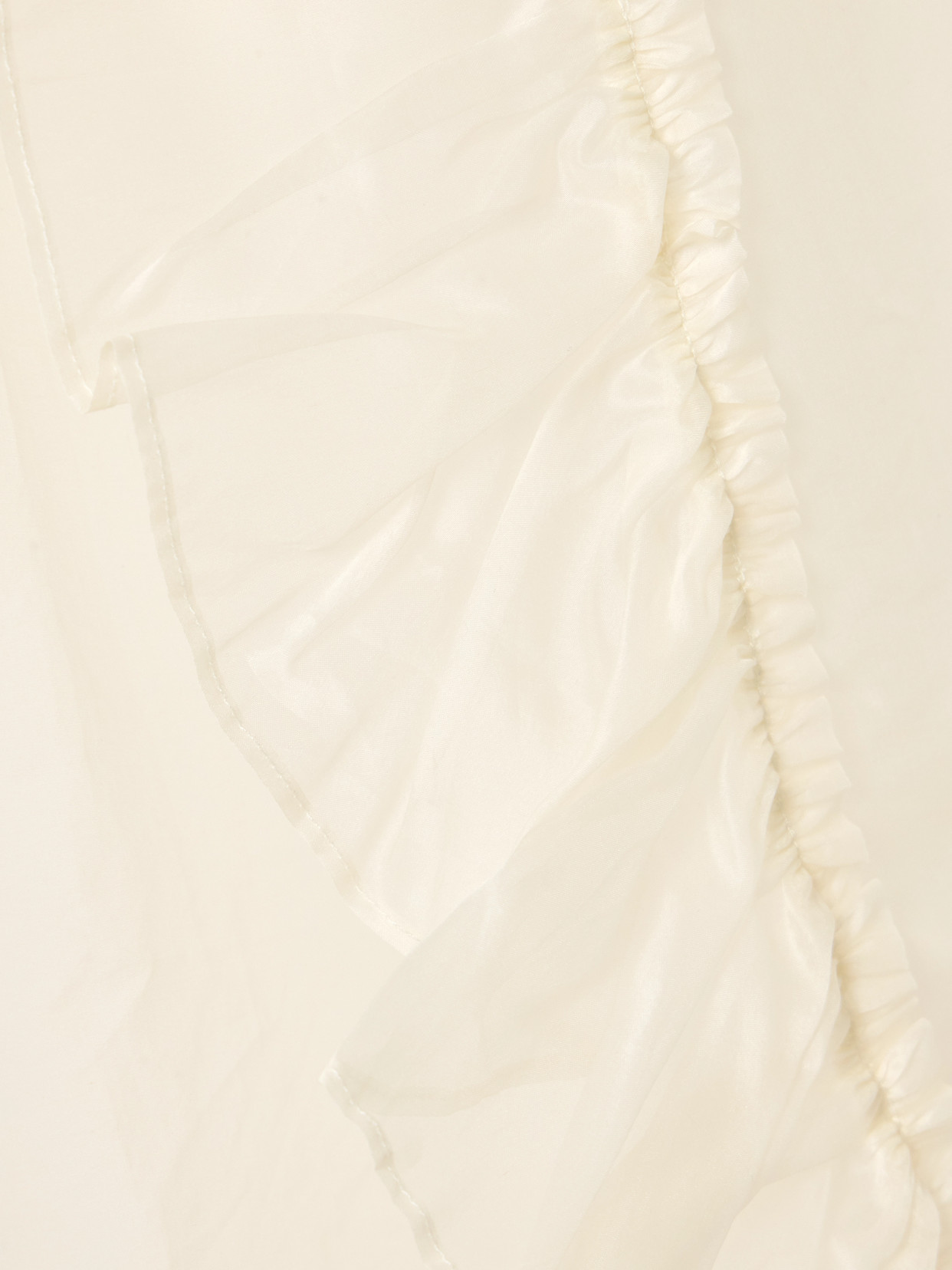 Sea Cornelia Asymmetric Ruffled Silk-organza Top In White
