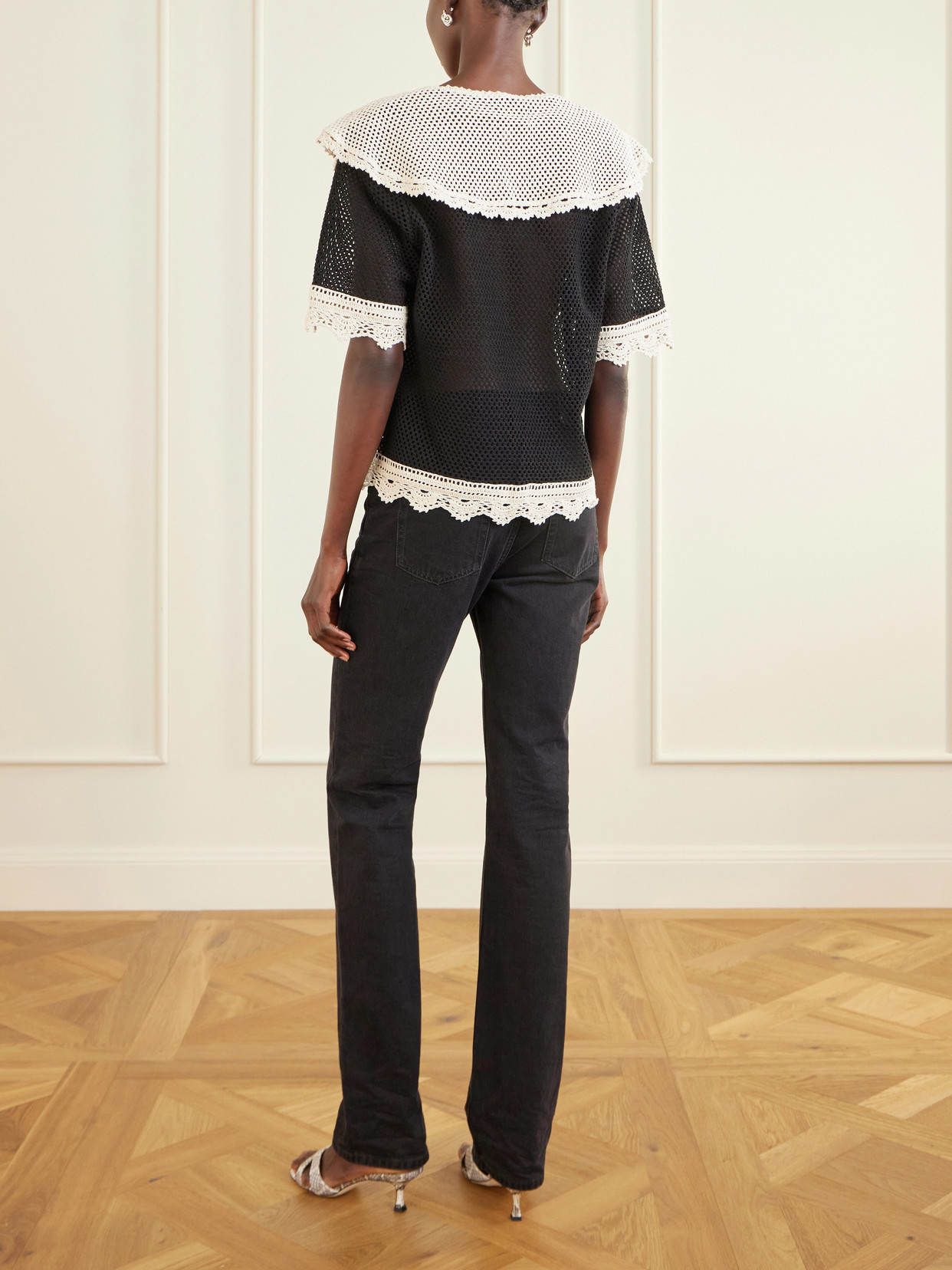 Sea Kendall Crocheted Cotton Blouse In Multi