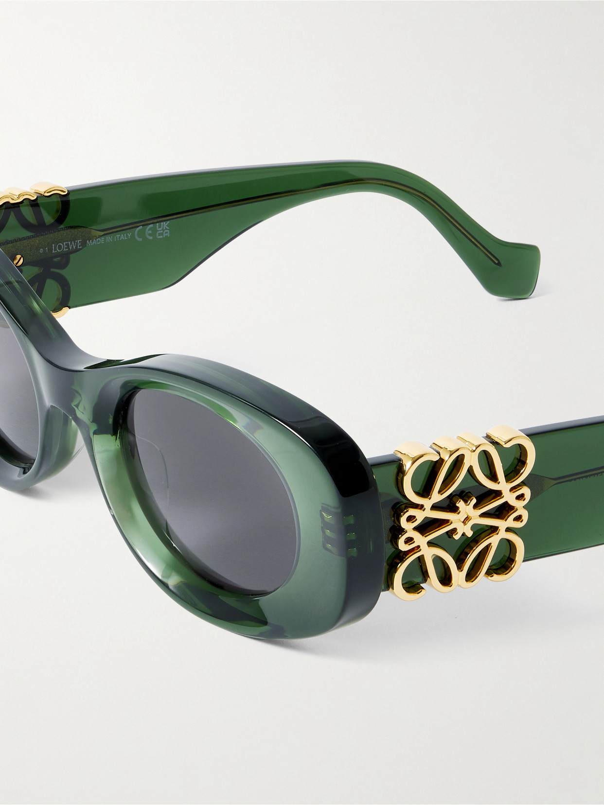 Loewe Womens Dark Green G821mxix01 Oval Frame Acetate Sunglasses In Green