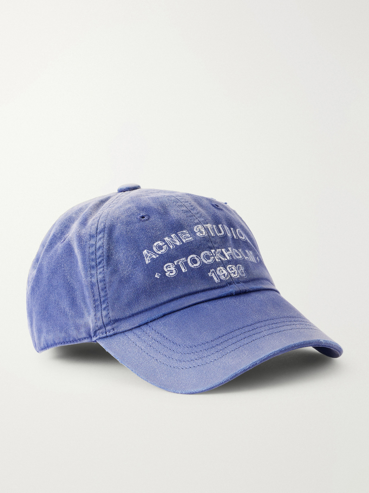 Acne Studios Cuddy Logo-print Cotton-twill Cap In Gray