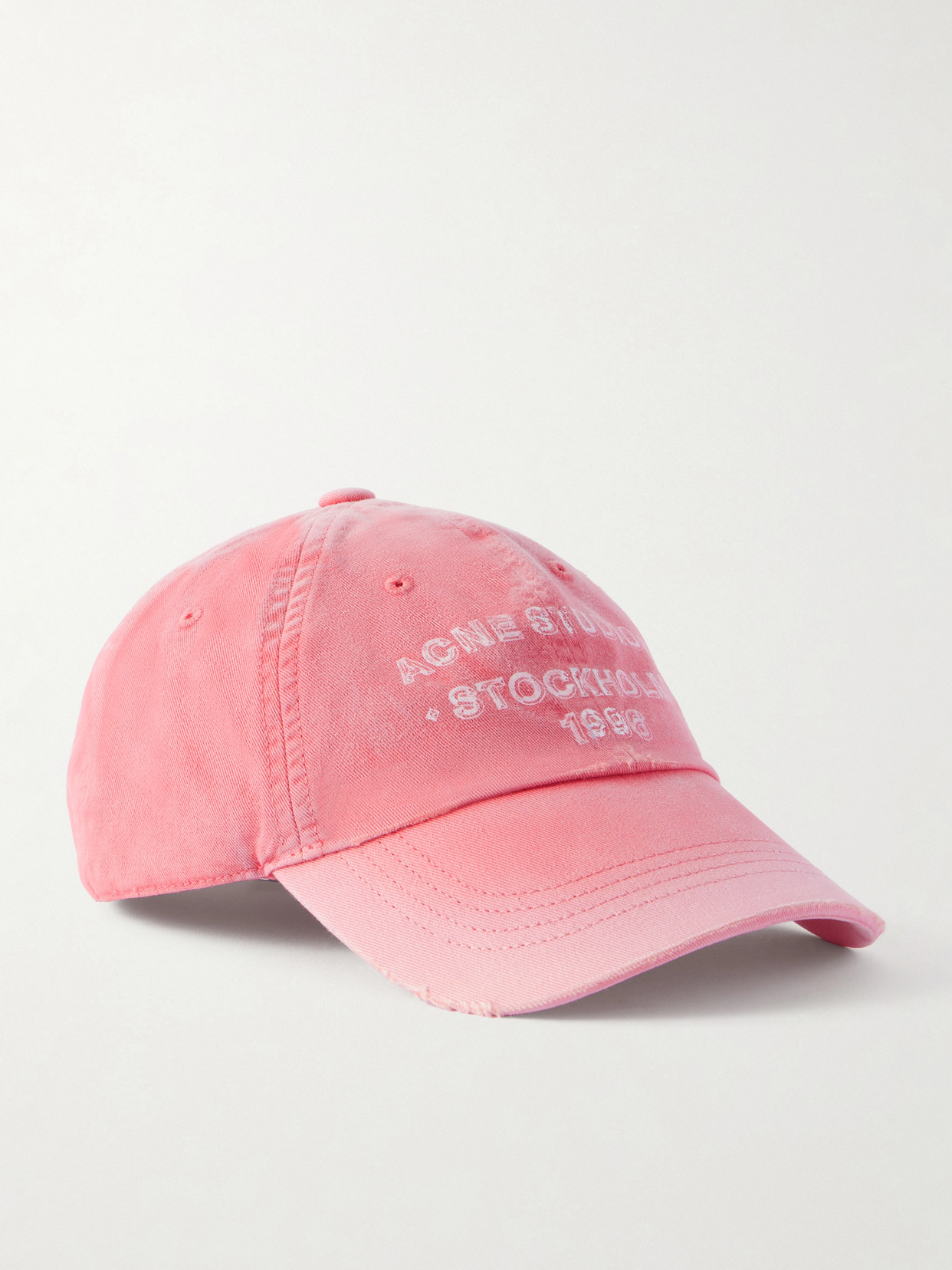 Acne Studios Cuddy Sunkissed Logo-print Cotton-twill Cap In Pink