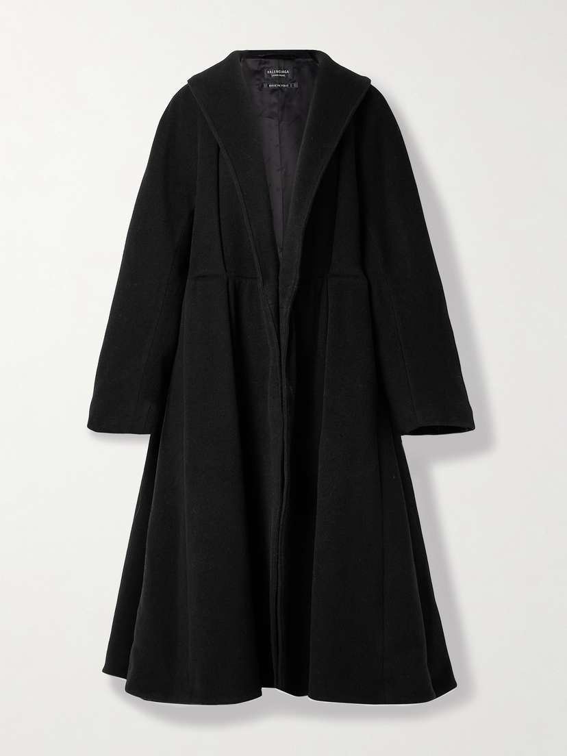 Balenciaga Belted Brushed Wool-blend Coat