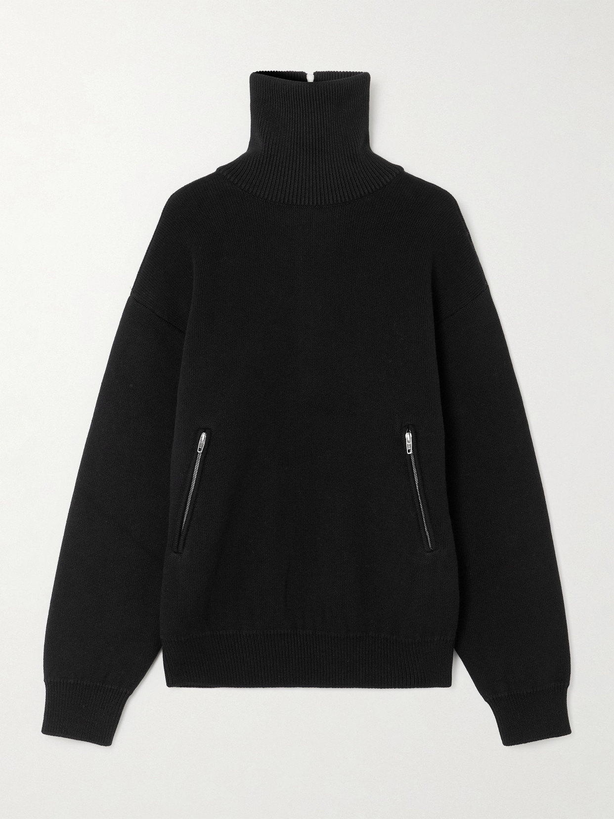 Balenciaga Cotton Half-zip Sweater In Black
