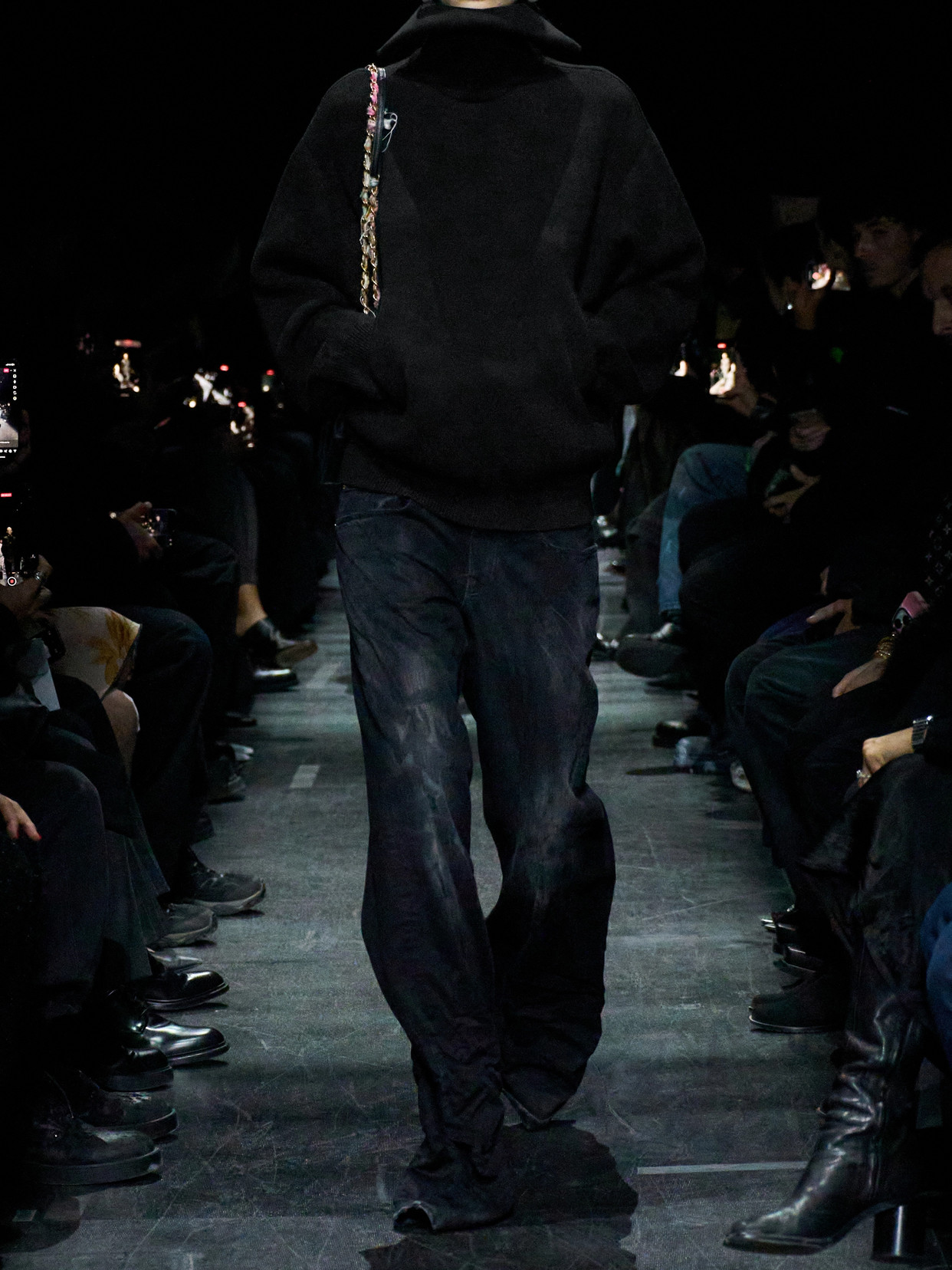 Balenciaga Cotton Half-zip Sweater In Black