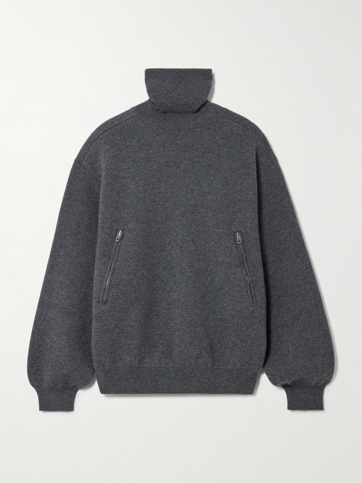 Balenciaga Back-to-front Wool Turtleneck Sweater In Anthracite In Gray