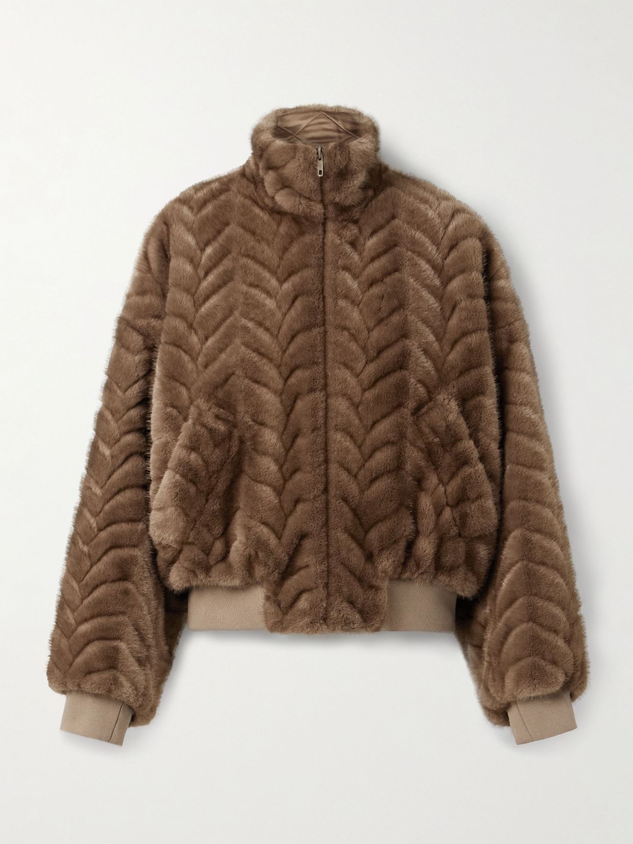 Embossed fleece bomber jacket