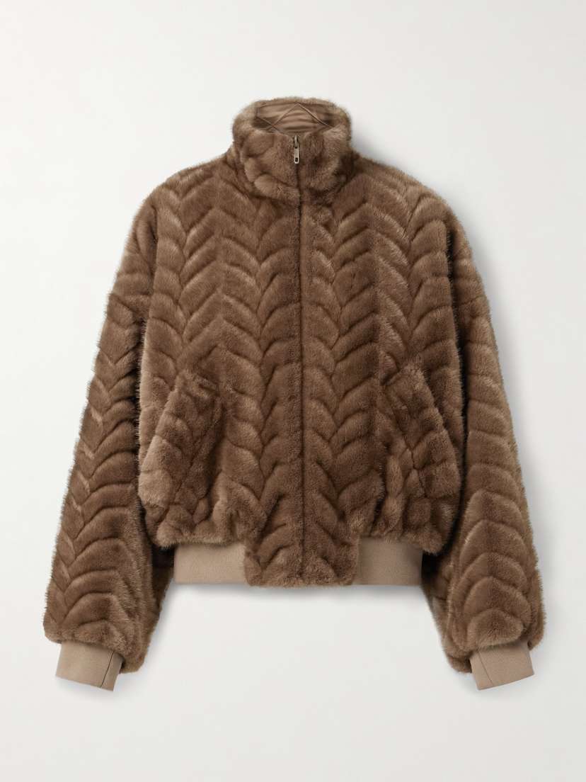 Balenciaga Embossed Fleece Bomber Jacket