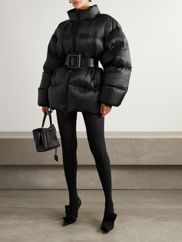 Balenciaga Hourglass belted quilted shell down jacket