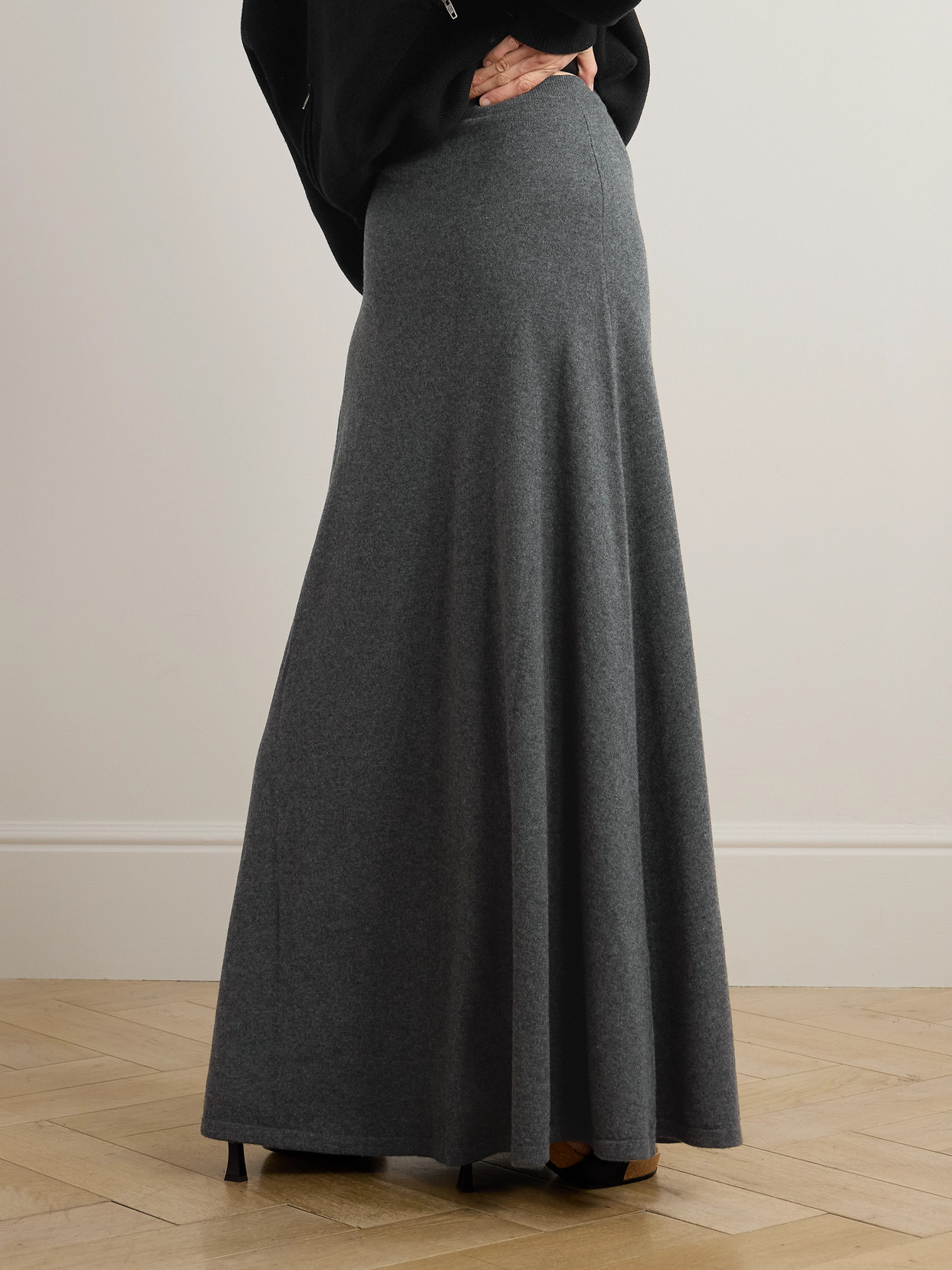 Balenciaga Wool Maxi Skirt In Gray